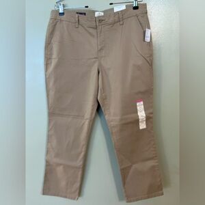 St John Bay Womens Heritage Khaki Beige Straight Leg Pants  Casual 14P NWT